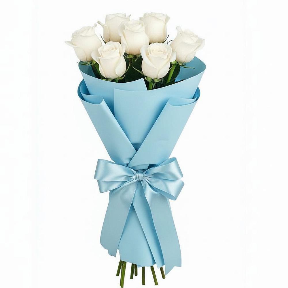 Букет 7 белых роз Проуд в Усово-Тупик