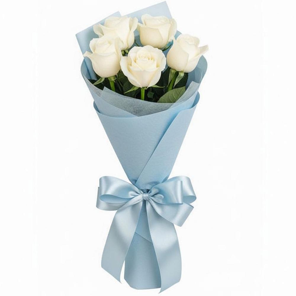 Букет 5 Белых роз Проуд в Усово-Тупик
