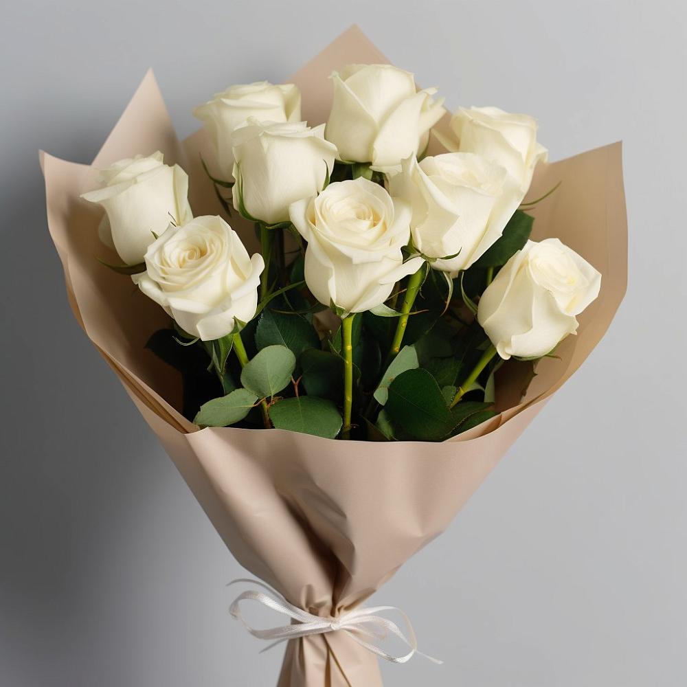 Букет 9 Белых роз Эдлесс Лав в Усово-Тупик