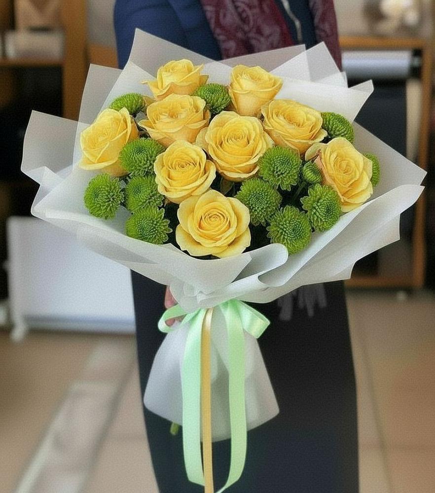 Букет цветов из: Хризантемы и Розы в Усово-Тупик