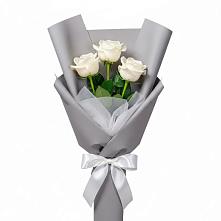 Букет 3 белые розы #REPLACE_PRED# Усово-Тупик