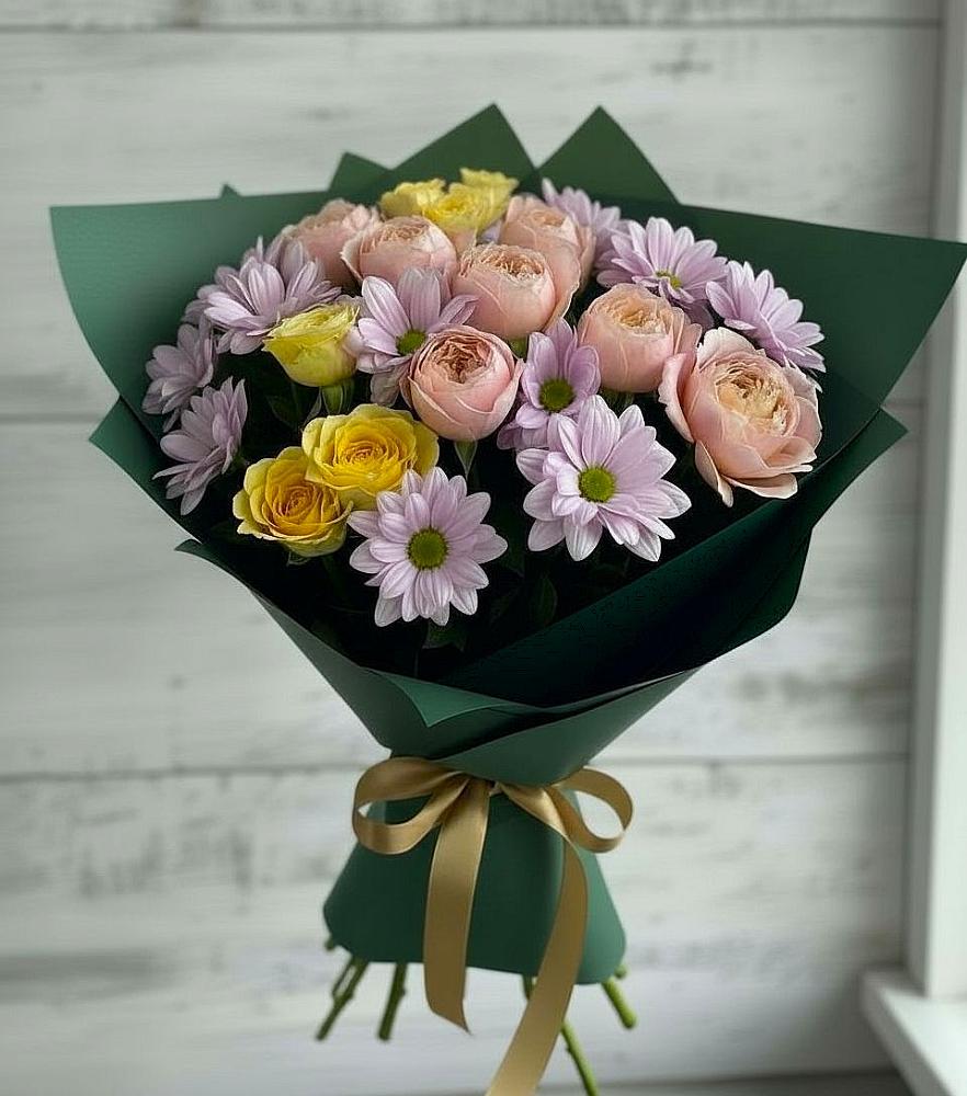 Букет цветов из: Хризантемы и Розы в Усово-Тупик