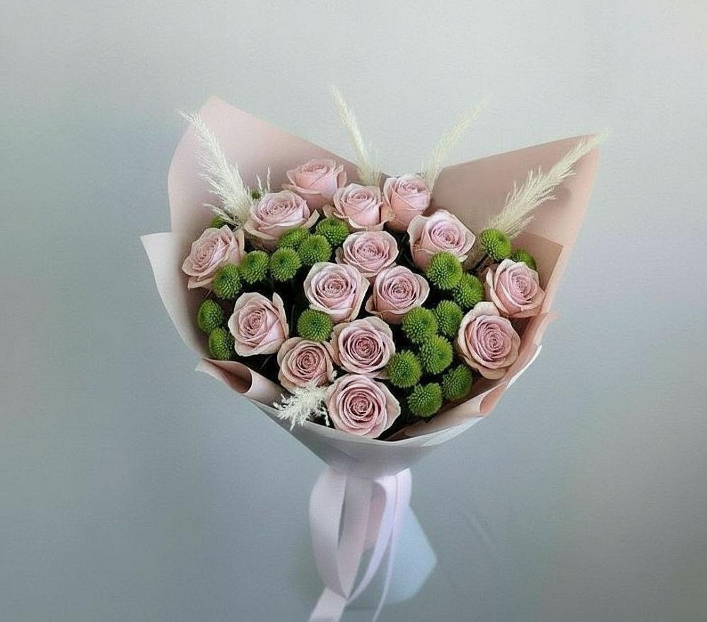 Букет цветов из: Розы и Хризантемы в Усово-Тупик