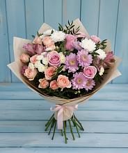 Букет цветов из:  Хризантемы, Розы и Альстромерии в Усово-Тупик