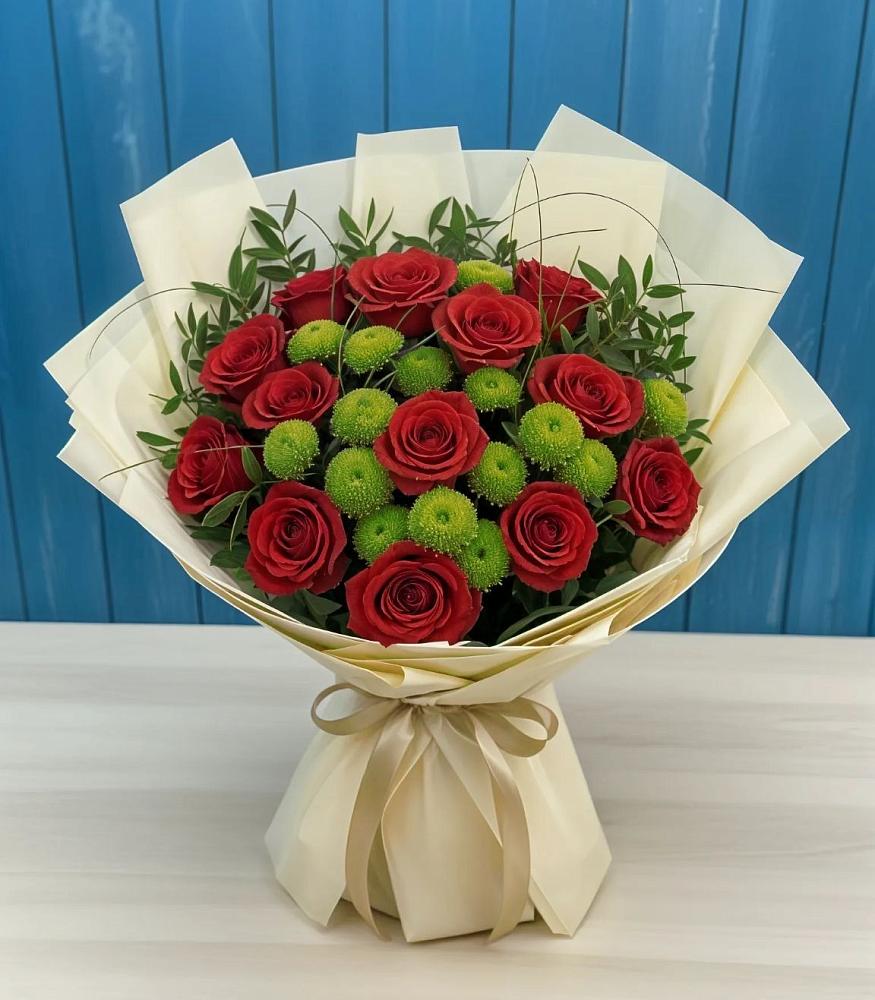 Букет цветов из: Розы и Хризантемы в Усово-Тупик