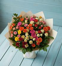 Букет Микс из разноцветных кустовых роз #REPLACE_PRED# Усово-Тупик